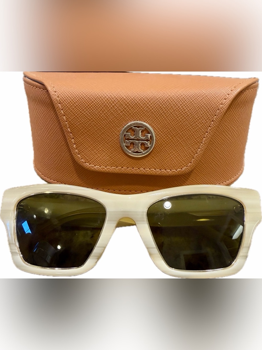 ✨ Tory Burch Cat Eye Square Sunglasses | Ivory Horn | TY7186U
